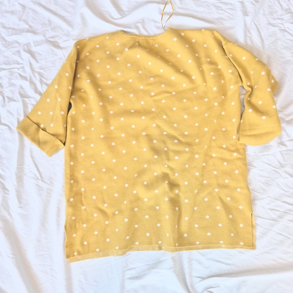 Cynthia Rowley Yellow Polka Dot Crewneck Sweater Size 1X - Picture 3 of 6